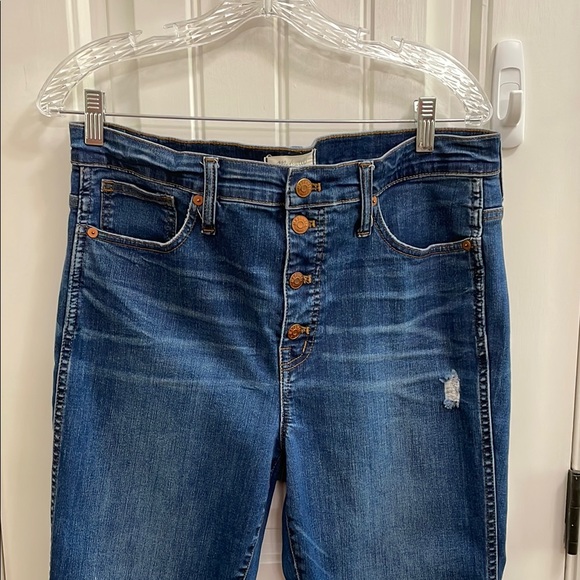 Madewell button front fly Blue Cropped Ankle Jeans - Picture 6 of 8